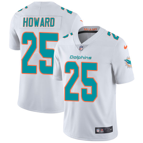Nike Dolphins #25 Xavien Howard White Men's Stitched NFL Vapor Untouchable Limited Jersey
